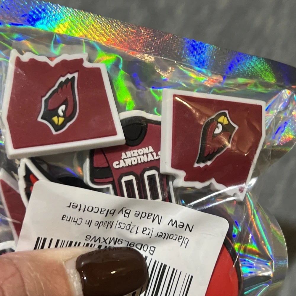 Arizona Cardinals Jibbitz Charms For Crocs 12 Pack‎ New Sealed Football NFL